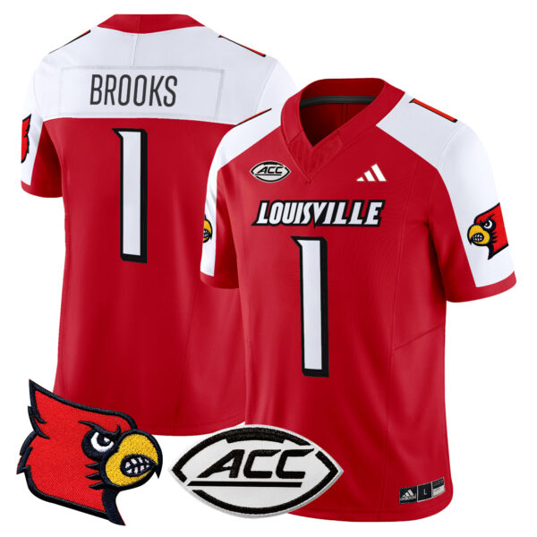 Men’s Louisville Cardinals 2024 Vapor Limited Jersey – All Stitched – Red Alternate – Ja’Corey Brooks