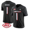 Men’s Louisville Cardinals 2024 Vapor Limited Jersey – All Stitched – Black – Ja’Corey Brooks