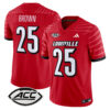 Men’s Louisville Cardinals 2024 Vapor Limited Jersey – All Stitched – Red – Isaac Brown