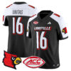 Men’s Louisville Cardinals 2024 Vapor Limited Jersey – All Stitched – Black Alternate – Johnny Unitas