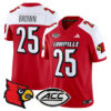 Men’s Louisville Cardinals 2024 Vapor Limited Jersey – All Stitched – Red Alternate – Isaac Brown