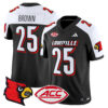 Men’s Louisville Cardinals 2024 Vapor Limited Jersey – All Stitched – Black Alternate – Isaac Brown