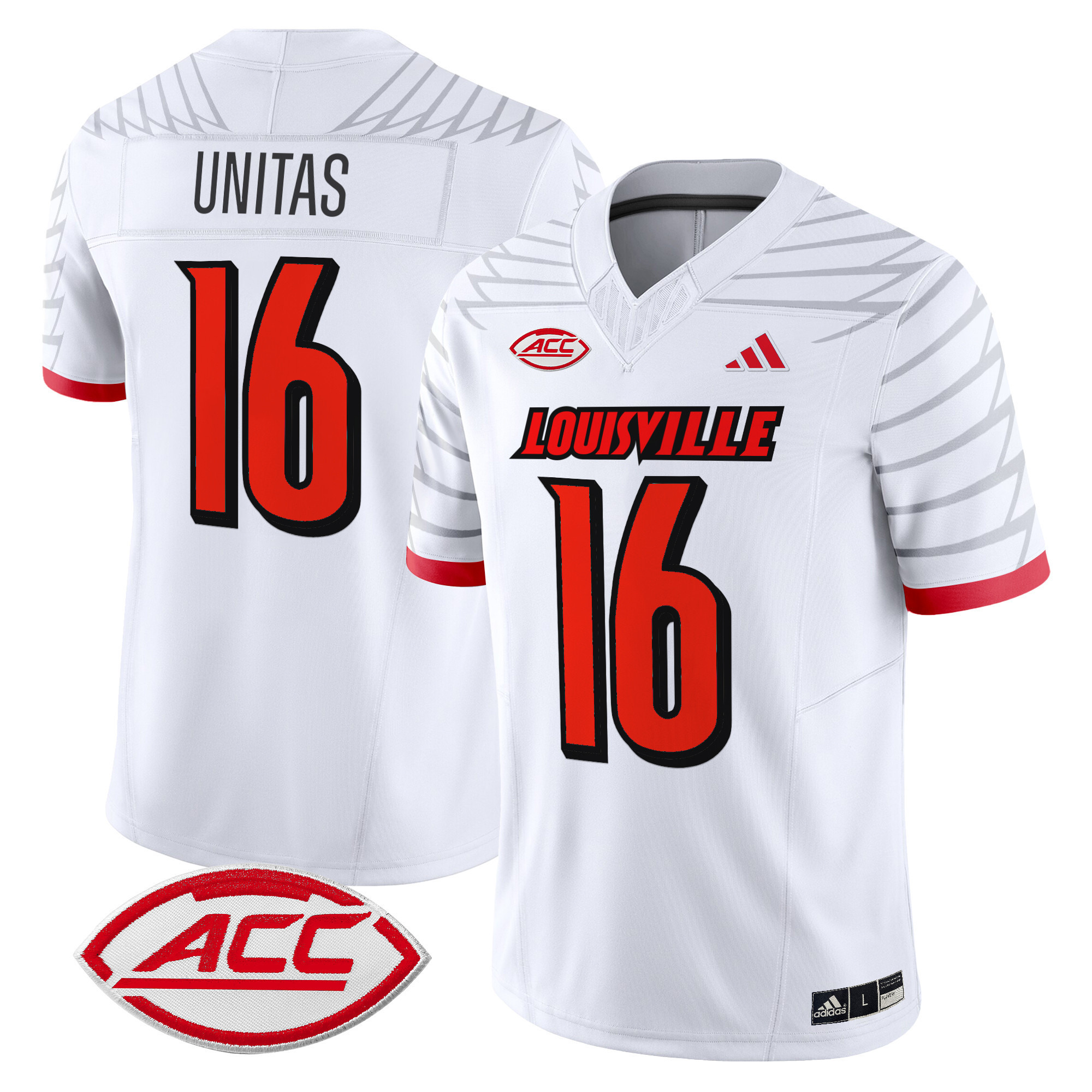 Men’s Louisville Cardinals 2024 Vapor Limited Jersey – All Stitched – White – Johnny Unitas