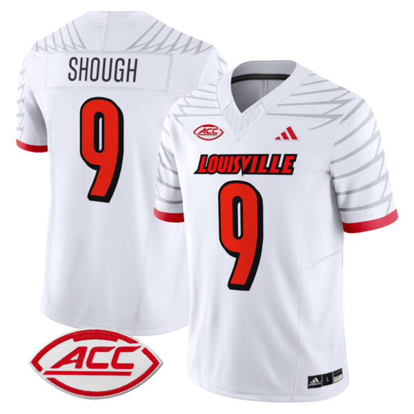Men’s Louisville Cardinals 2024 Vapor Limited Jersey – All Stitched – White – Tyler Shough