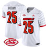 Men’s Louisville Cardinals 2024 Vapor Limited Jersey – All Stitched – White – Isaac Brown