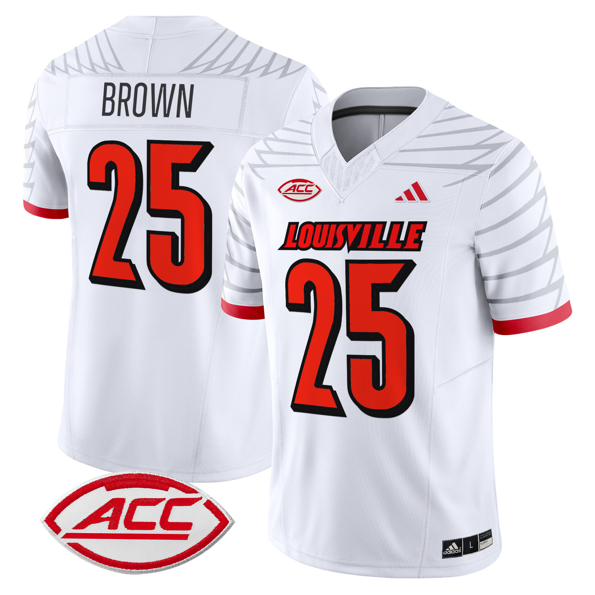 Men’s Louisville Cardinals 2024 Vapor Limited Jersey – All Stitched – White – Isaac Brown