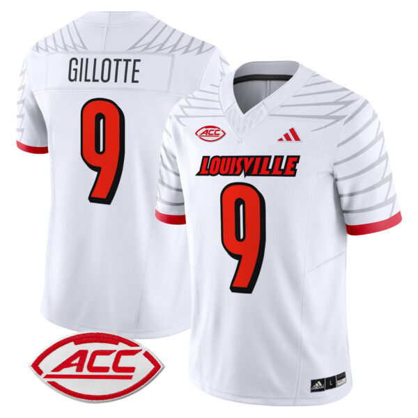 Men’s Louisville Cardinals 2024 Vapor Limited Jersey – All Stitched – White – Ashton Gillotte