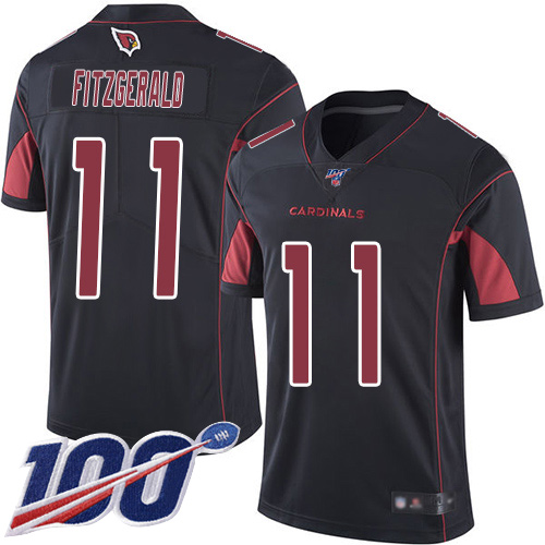 Nike Cardinals #11 Larry Fitzgerald Black Men’s Stitched NFL Limited Rush 100th Season Jersey