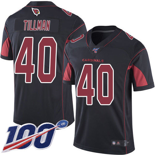 Nike Cardinals #40 Pat Tillman Black Men’s Stitched NFL Limited Rush 100th Season Jersey