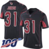 Nike Cardinals #31 David Johnson Black Men’s Stitched NFL Limited Rush 100th Season Jersey