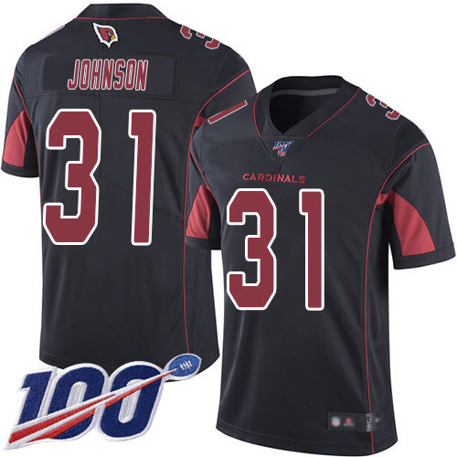 Nike Cardinals #31 David Johnson Black Men’s Stitched NFL Limited Rush 100th Season Jersey