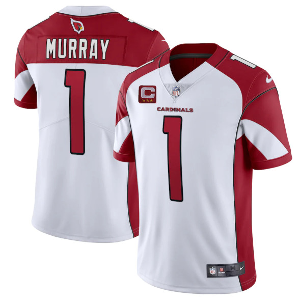 Men’s Arizona Cardinals #1 Kyler Murray White 3-Star C Patch Vapor Untouchable Limited Stitched NFL Jersey