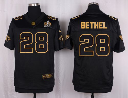 Nike Cardinals #28 Justin Bethel Pro Line Black Gold Collection Men’s Stitched NFL Elite Jersey