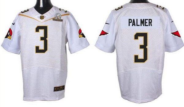 Men’s Arizona Cardinals #3 Carson Palmer White 2016 Pro Bowl Nike Elite Jersey