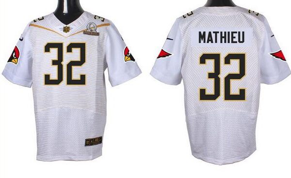 Men’s Arizona Cardinals #32 Tyrann Mathieu White 2016 Pro Bowl Nike Elite Jersey