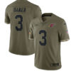 Men’s Arizona Cardinals #3 Budda Baker 2022 Olive Salute To Service Limited Stitched Jersey