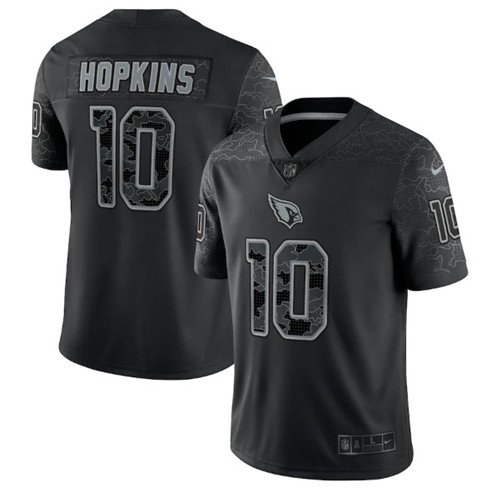 Men’s Arizona Cardinals #10 DeAndre Hopkins Black Reflective Limited Stitched Football Jersey