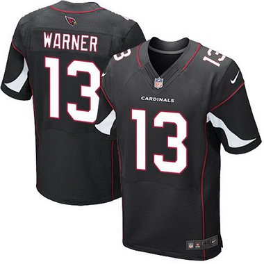 Men’s Arizona Cardinals #13 Kurt Warner Black Retired Player NFL Nike Elite Jersey