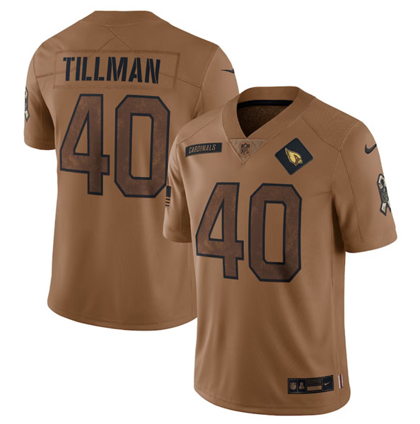 Men’s Arizona Cardinals #40 Pat Tillman 2023 Brown Salute To Service Limited Football Stitched Jersey