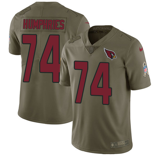 Nike Arizona Cardinals #74 D.J. Humphries Olive Men’s Stitched NFL Limited 2017 Salute to Service Jersey