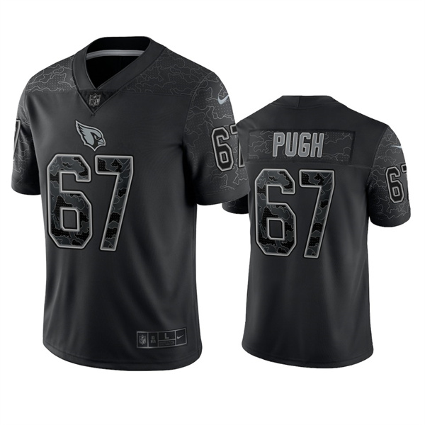 Men’s Arizona Cardinals #67 Justin Pugh Black Reflective Limited Stitched Football Jersey