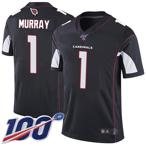 Cardinals #1 Kyler Murray Black Alternate Men’s Stitched Football 100th Season Vapor Limited Jersey