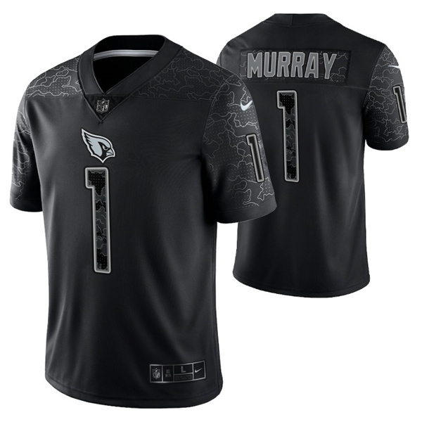 Men’s Arizona Cardinals #1 Kyler Murray Black Reflective Limited Stitched Football Jersey