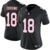 Atlanta Falcons #18 Kirk Cousins Black 2023 Stitched Jerseyrun Small