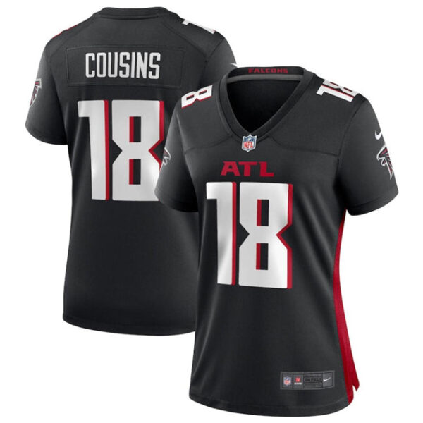 Atlanta Falcons #18 Kirk Cousins Black Stitched Jerseyrun Small