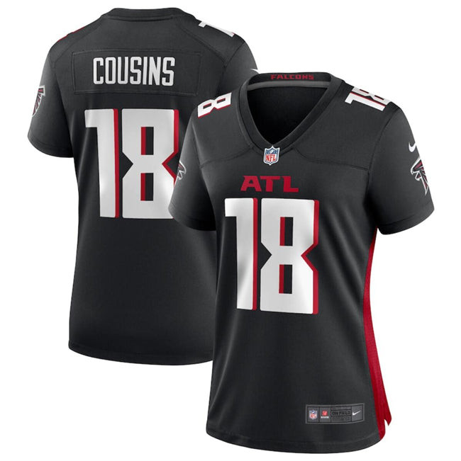 Atlanta Falcons #18 Kirk Cousins Black Stitched Jerseyrun Small