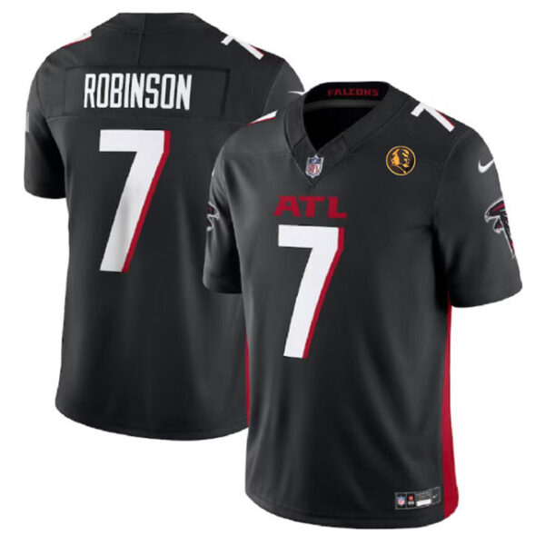 Atlanta Falcons #7 Bijan Robinson Black 2023 FUSE With John Madden Patch Vapor Jersey