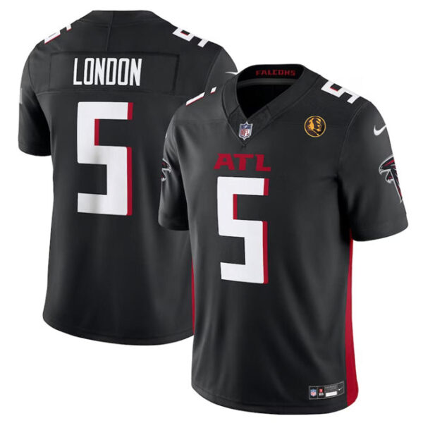 Atlanta Falcons #5 Drake London Black 2023 FUSE With John Madden Patch Vapor Jersey