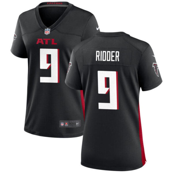 Women Atlanta Falcons #9 Desmond Ridder Black Stitched Jersey