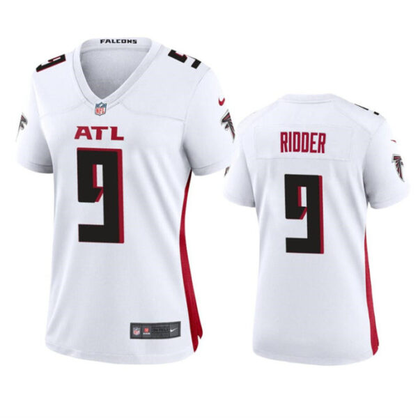Women Atlanta Falcons #9 Desmond Ridder White Stitched Jersey