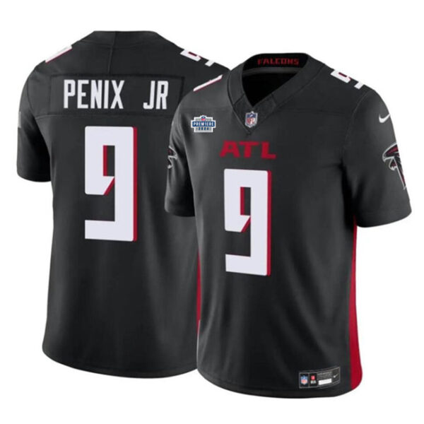 Atlanta Falcons #9 Michael Penix Jr Black 2024 With Draft Patch FUSE Vapor Untouchable Jersey