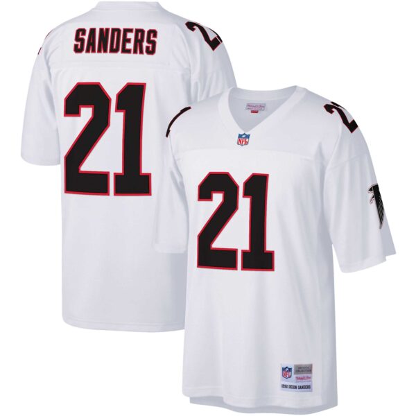 Deion Sanders Atlanta Falcons Mitchell Ness Big Tall 1992 Retired Player Replica Jersey White