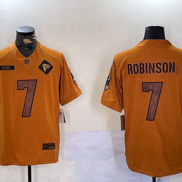 Atlanta Falcons #7 Bijan Robinson Brown Salute To Service Limited Jersey