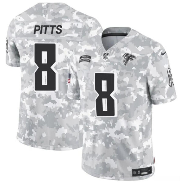 Atlanta Falcons #8 Kyle Pitts 2024 FUSE Arctic Camo Salute To Service Limited Football Stitched Jersey