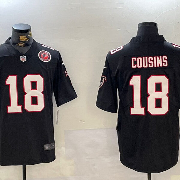 Atlanta Falcons #18 Kirk Cousins Black Vapor Untouchable Limited Stitched Jersey 1