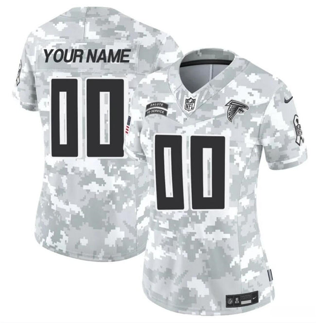 Women Atlanta Falcons Active Player Custom 2024 FUSE Arctic Camo Salute To Service Limited Football Stitched Jersey