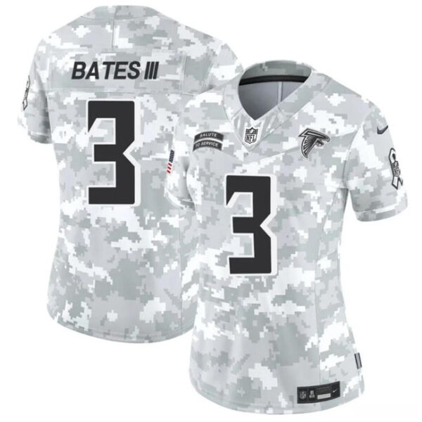 Women Atlanta Falcons #3 Jessie Bates III 2024 FUSE Arctic Camo Salute To Service Limited Football Stitched Jersey