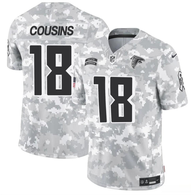 Atlanta Falcons #18 Kirk Cousins 2024 FUSE Arctic Camo Salute To Service Limited Football Stitched Jersey