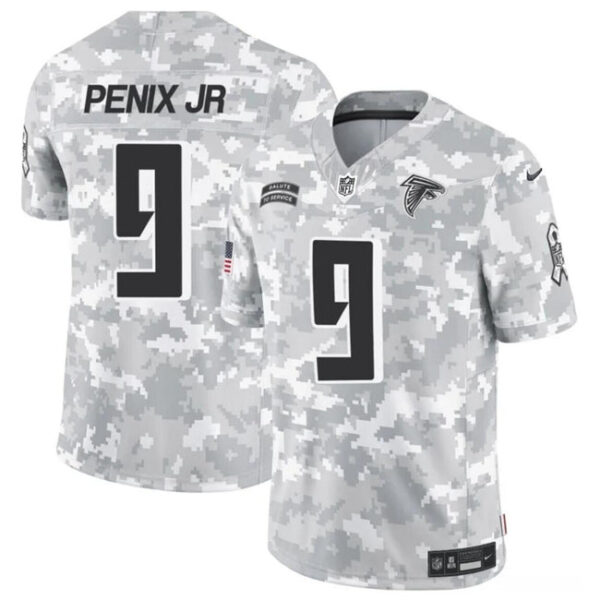 Atlanta Falcons #9 Michael Penix Jr 2024 FUSE Arctic Camo Salute To Service Limited Football Stitched Jersey