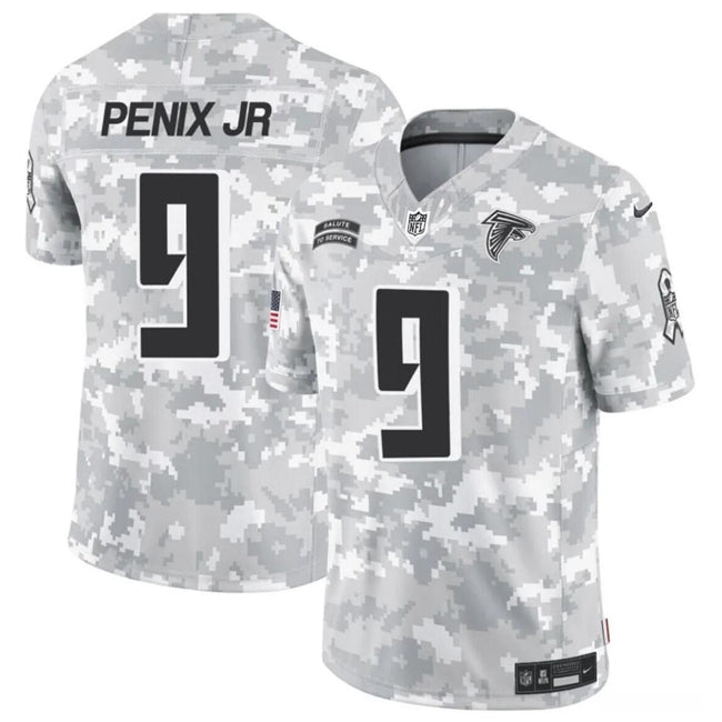 Atlanta Falcons #9 Michael Penix Jr 2024 FUSE Arctic Camo Salute To Service Limited Football Stitched Jersey