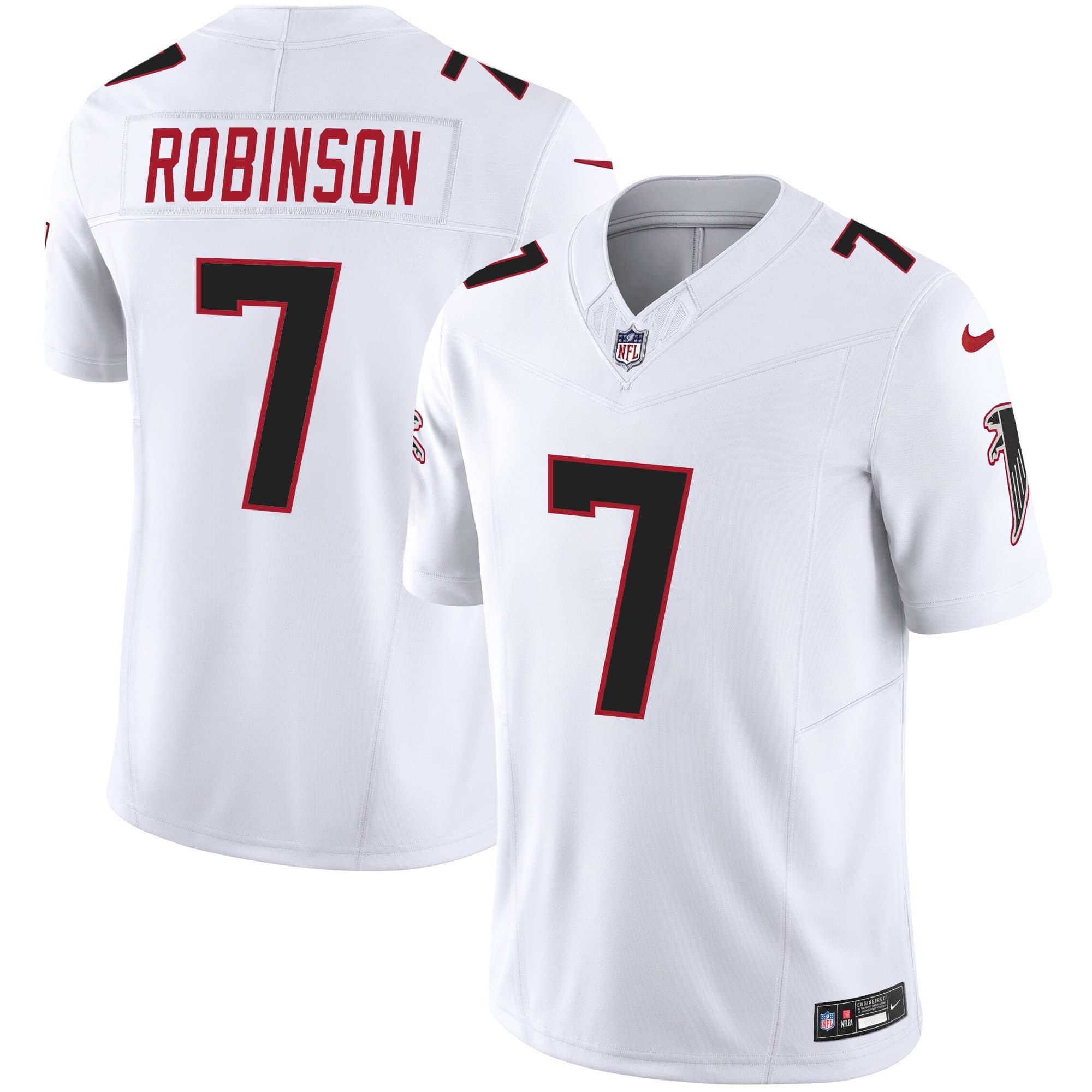 Men’s Atlanta Falcons Vapor Limited Jersey – All Stitched – White – Bijan Robinson