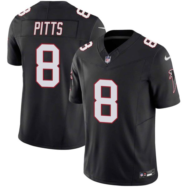 Men’s Atlanta Falcons Vapor Limited Jersey – All Stitched – Black – Kyle Pitts