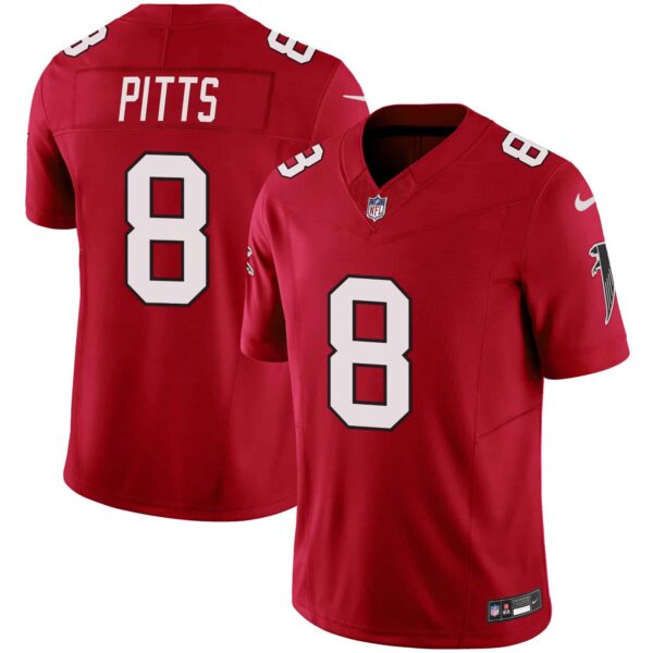 Men’s Atlanta Falcons Vapor Limited Jersey – All Stitched – Red – Kyle Pitts