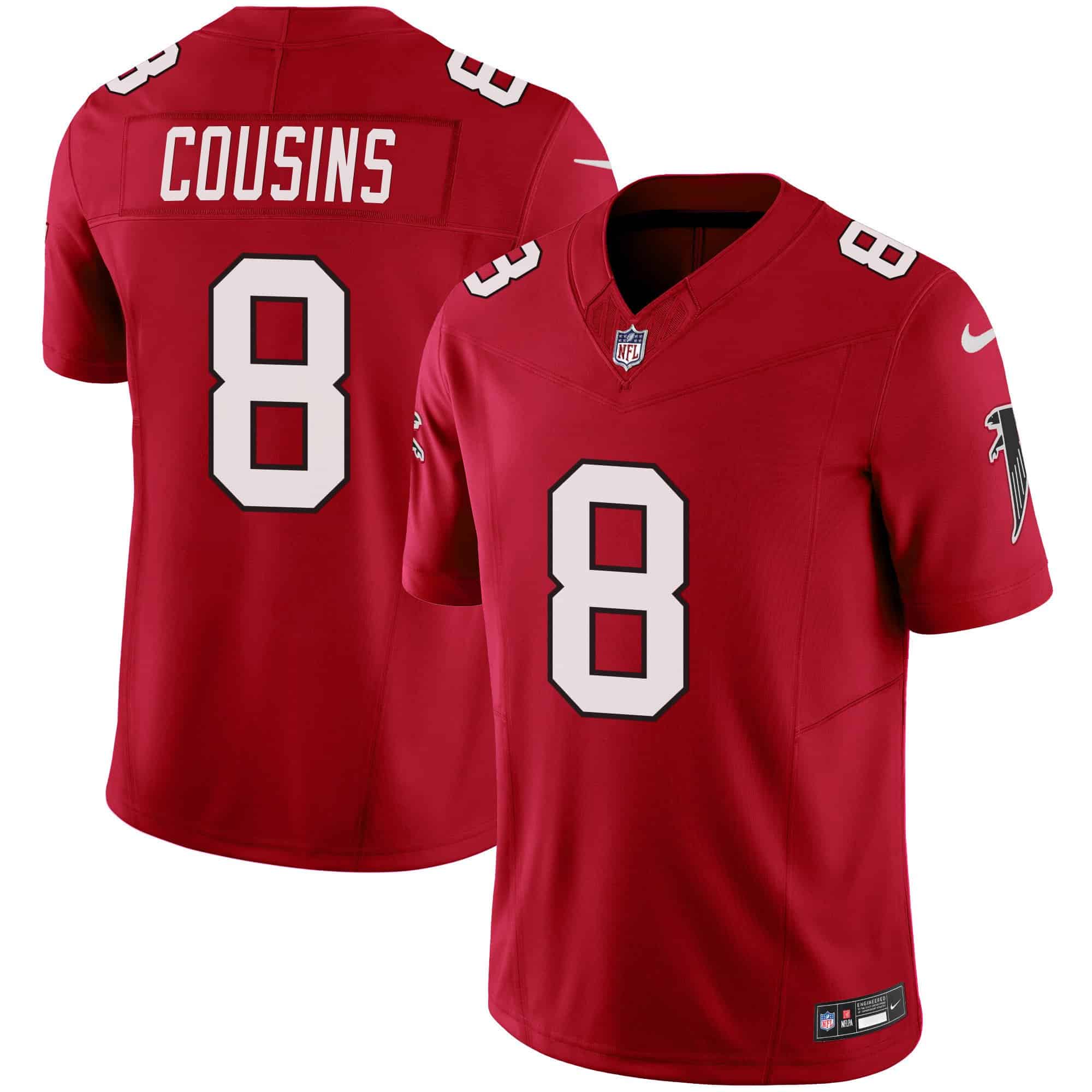 Men’s Atlanta Falcons Vapor Limited Jersey – All Stitched – Red – Kirk Cousins