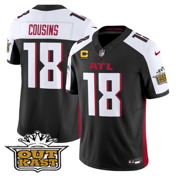 Outkast x Atlanta Falcons 2024 Vapor Limited Jersey – All Stitched – Black Alternate – Kirk Cousins Jersey