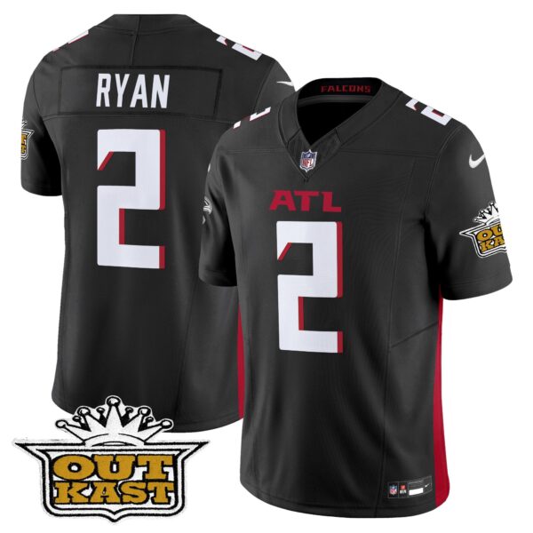 Outkast x Atlanta Falcons 2024 Vapor Limited Jersey – All Stitched – Black – Matt Ryan Jersey